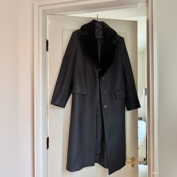 TOTEME detachable shearling-collar single-breasted coat - Picture 5 of 9